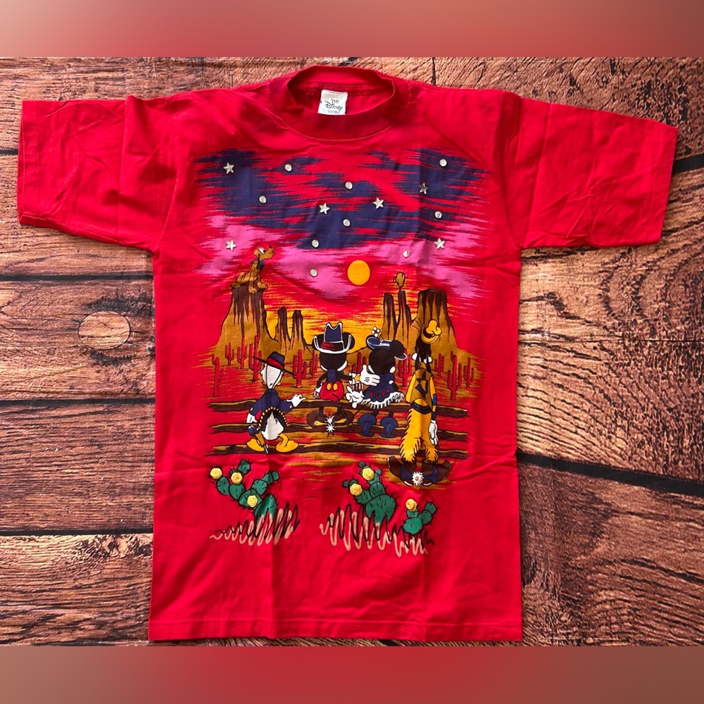 Vintage The Disney Store Western Horizon Night Sky Disney Characters T Shirt M‎
